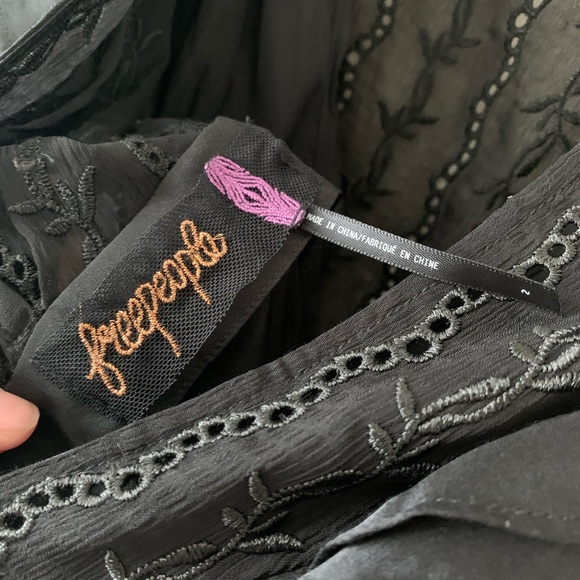 Free People Party Mackenzie Mini Dress Black NWT 2 - Picture 6 of 8